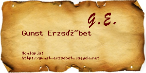 Gunst Erzsébet névjegykártya